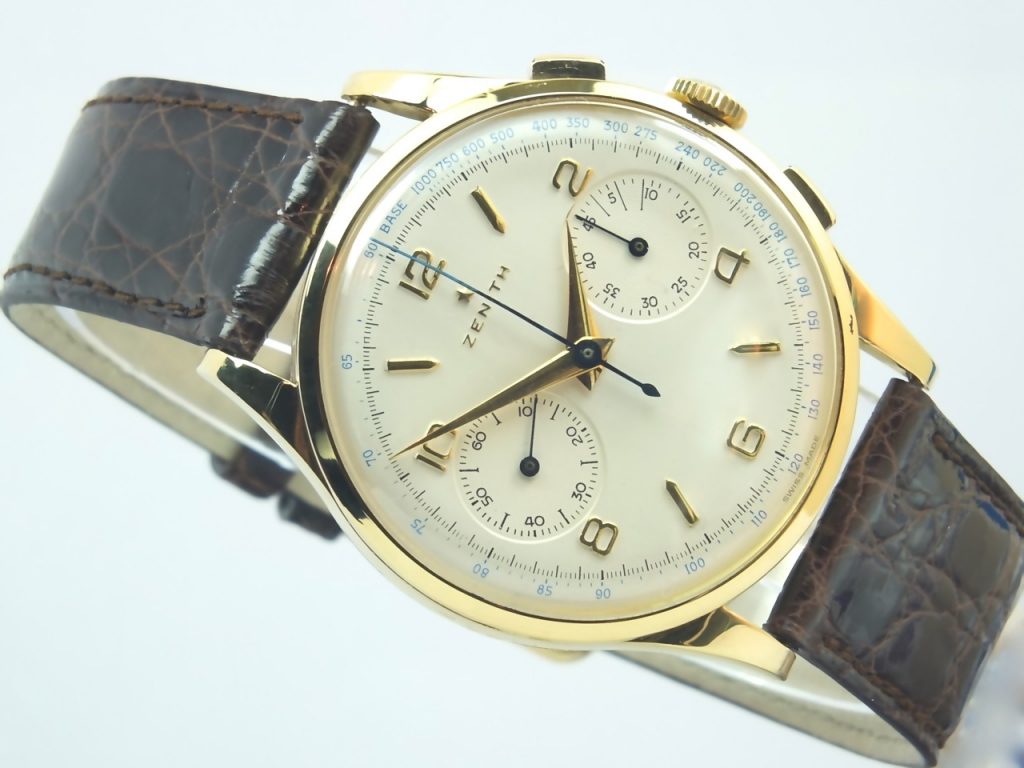 Zenith 18K Swiss Chronograph 1950 | Vintage Gold Watches