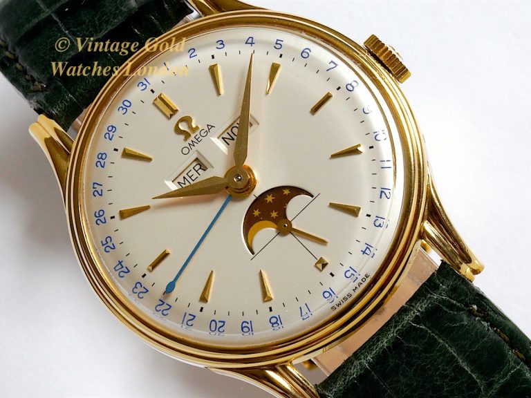 Omega 'Cosmic' Triple Date Moonphase 18K 1952 Vintage Gold Watches