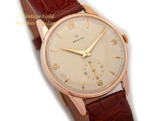 Vintage Zenith 18ct Pink Gold Watch 1956-2