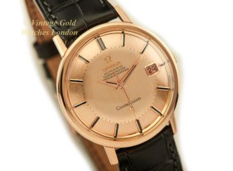 Vintage Omega Constelalltion Pie Pan 18ct Pink Gold Watch 1966-11