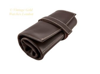 Brown Genuine Leather Watch Roll-2