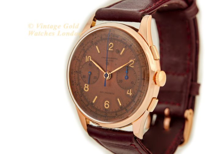 Chrono Suisse Cal.48 18ct Pink Gold Chronograph 1948 | Vintage Gold Watches