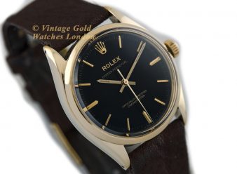 R1305 Rolex Oyster Perpetual 1957 Black Dial 9ct Gold_1 wm