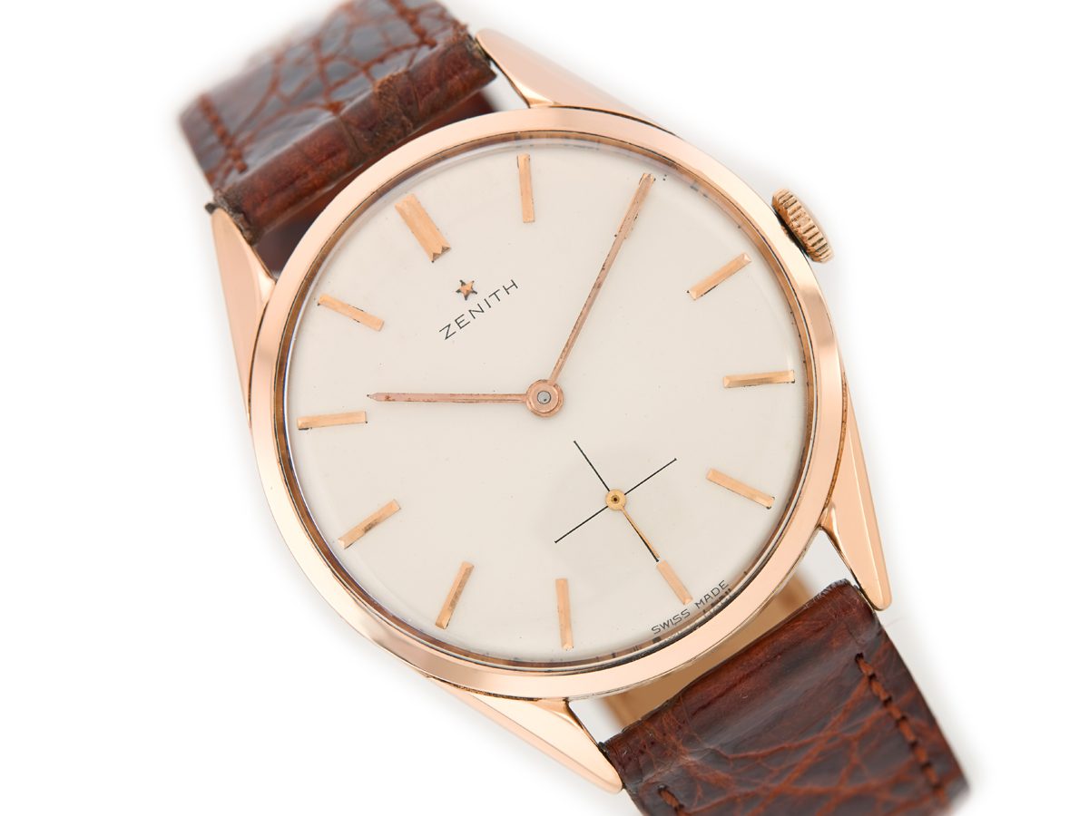 18 Karat French Rose Gold Zenith Women Watch, 1960s for sale at Pamono
