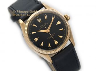 R1484 Rolex Oyster Perpetual Black Dial 18ct Gold 1955 2 WM