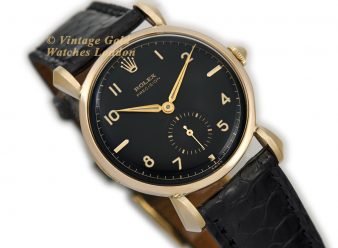 R1541 Rolex Precision Black Sub Dial 18ct Gold 10 WM