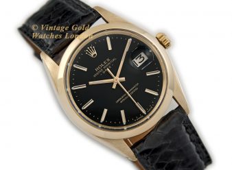 R1573 Rolex Oyster Date 1970 Black Dial 14ct Gold 11 WM