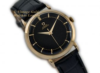 OM1655 Omega Black Dial 9ct Gold 1954 11 WM