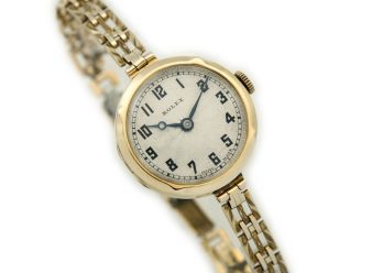 R1824 Ladies Rolex with Bracelet 1930 9ct 9k Gold 1 1200×900