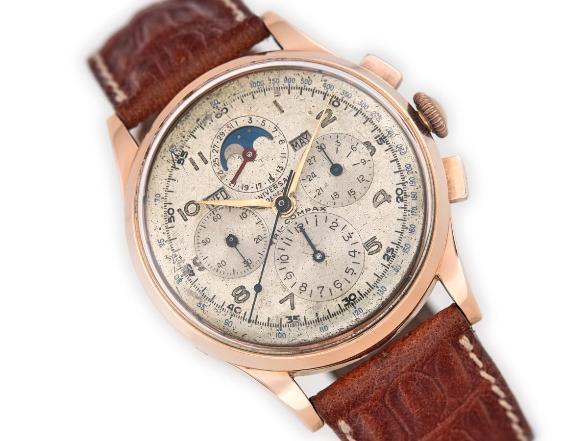 Universal Geneve Tri-Compax Cal.481 18ct Pink Gold 1950 | Vintage Gold ...